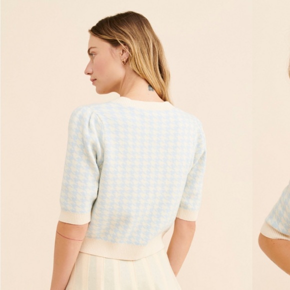 Cropped Houndstooth Cardigan - Picture 2 of 5